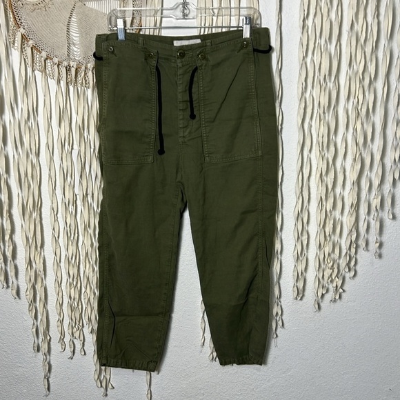 The Great Patch Pocket Cropped Military Green Pants Size 25 - Picture 3 of 8